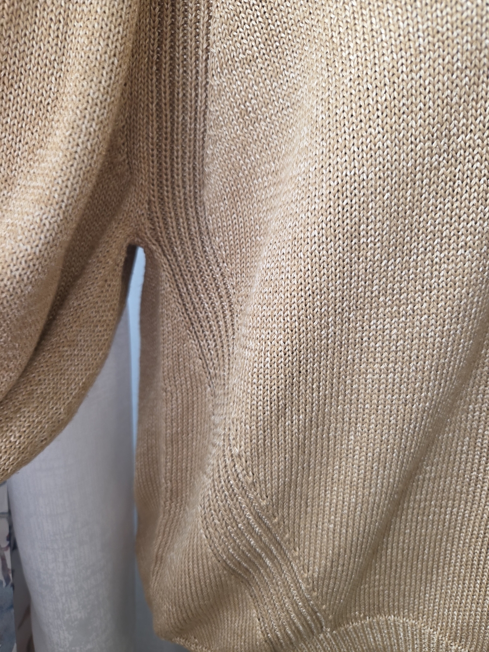 Massimo Dutti Women’s V-Neck Lightweight Sweater - Camel - Picture 7 of 12